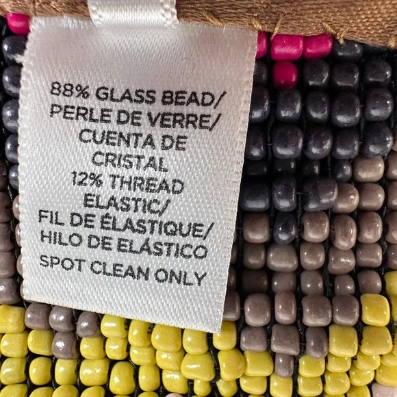 Southwestern Seed Bead Belt Live Love Loft Geometric Pink Multicolor 25-34" Snap - Picture 6 of 8